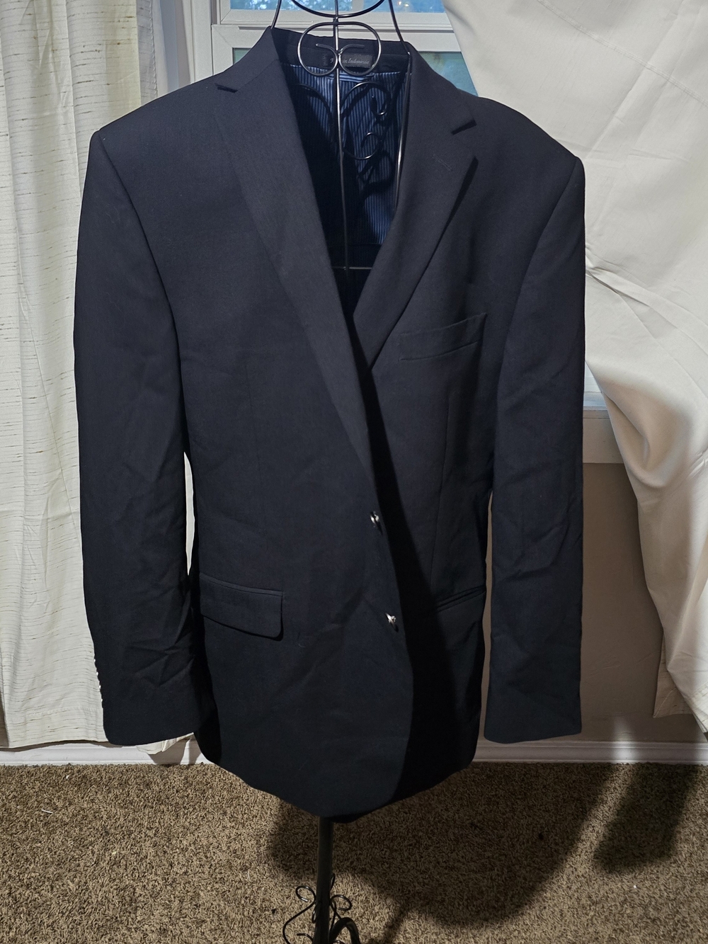 Calvin Klein Wool Suit Jacket Navy Blue Size 42R